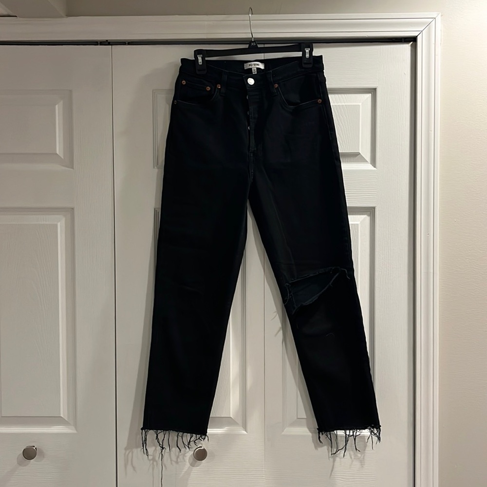 Re/Done Black Jeans with raw hem